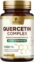 Quercetin Supplement 1000mg - Naturlig, Plantebasert støtte for immune, cellulære, pustende og sesongmessige endringer - Ekstra styrke Quercetin Dihydrat fra Sophora Japonica - 120 Veggie Capsules