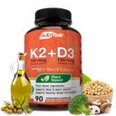 NutriFlair Vitaminer D3 (5000iu/125mcg) + K2 (som Mk7) - laget med plantebaserte ingredienser Plus BioPerine Black Pepper Extract, 90 kapsler - støtter sunn immun, hjerte og helse - Ikke-GMO piller