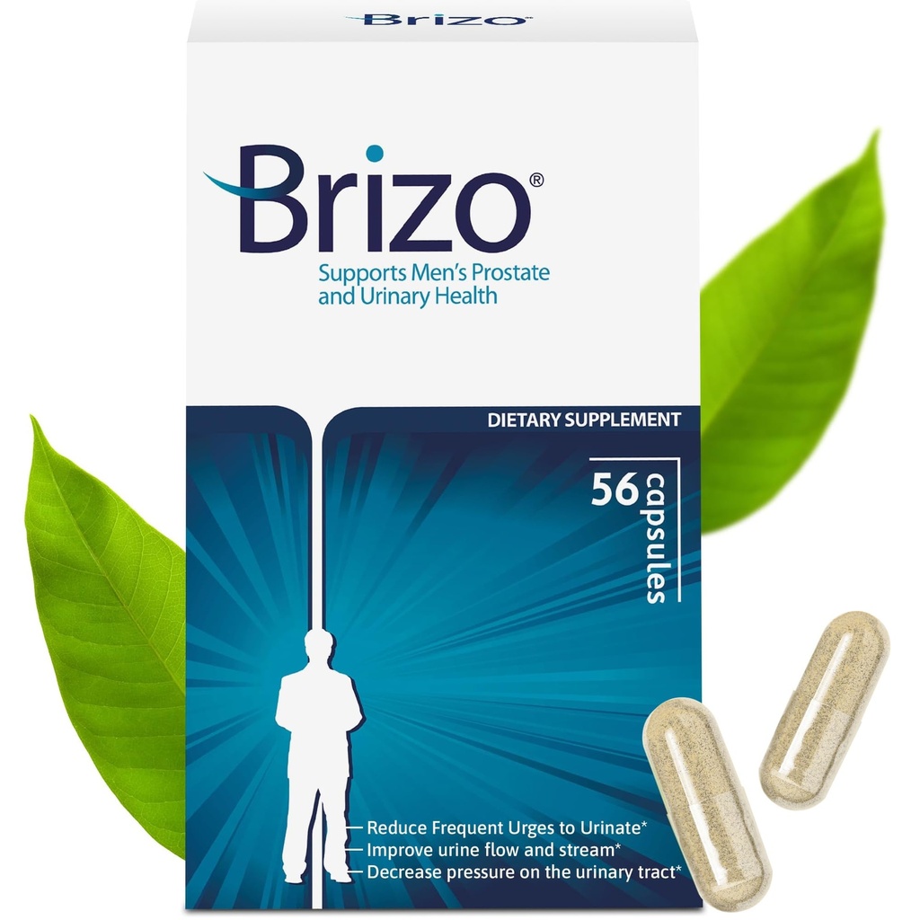 Brizo prostata helse kosttilskudd for menn - Herbal Capsules for menn Urin helse - Redusere hyppig urinasjon - 1 måneds forsyning