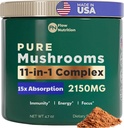 Mushroom Powder, Mushroom Blend - Organisk Mushroom Powder for Kaffe - Smoothies, Drink Mix, Adaptogene Mashrooms, Supplement pulver Extract, Funksjonell Mushrooms, Kompleks pulver for fokus og energi