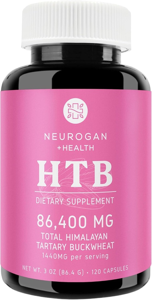 Neurogan Himalayan Tartary Buckwheat (HTB) Kapsler - Pure Potent 1440 MG, 60 dagers forsyning - støtter Digestive Wellness* - Glutenfri, 86.400 MG Total HTB - Lab Testet, laget i USA