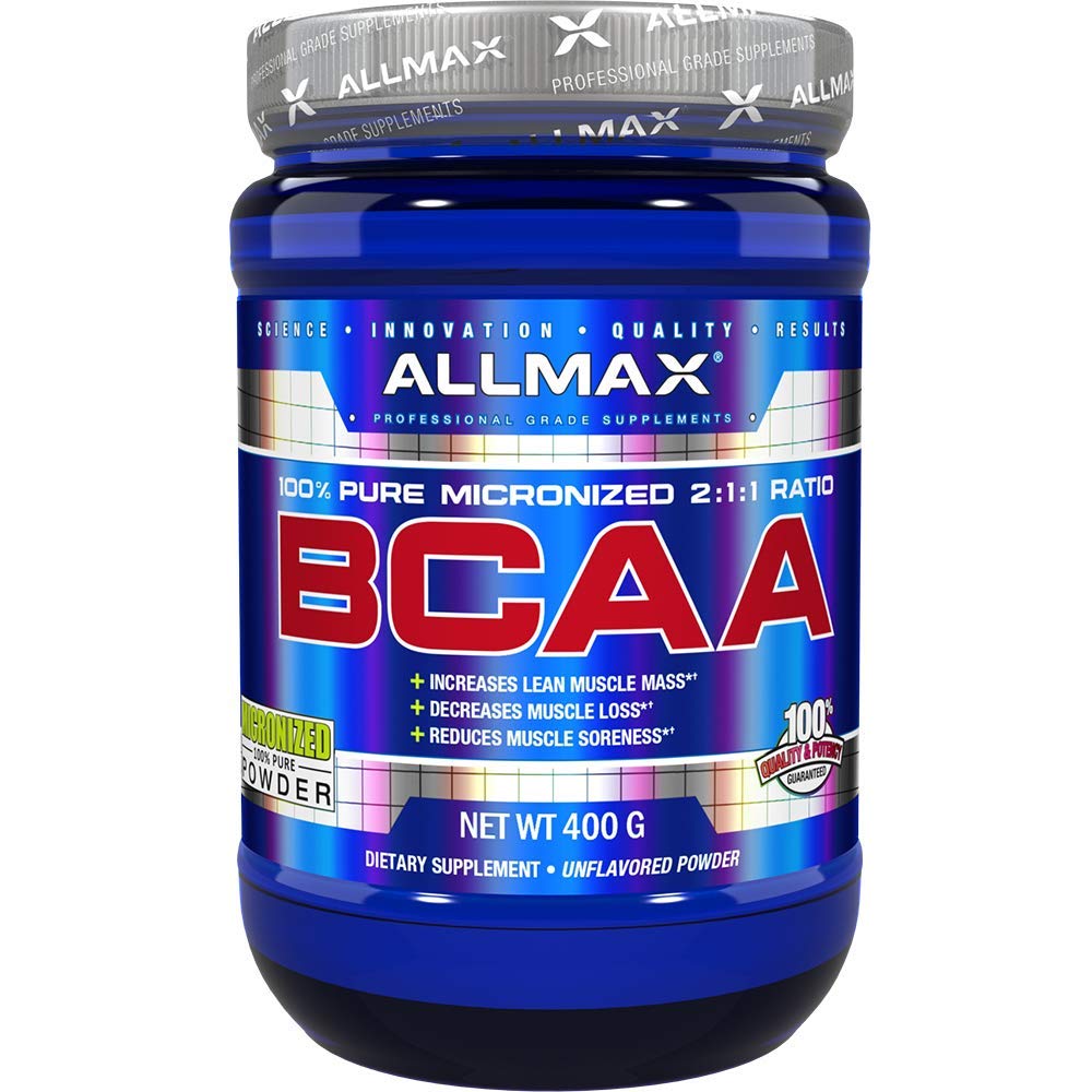 ALLMAX Essentials BCAA, Unflavored - 400 g Instantized 2:1:1 pulver - bidrar til å øke muskelmassen og redusere soreness - Gluten og soya gratis - 80 Serveringer