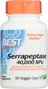 Leger Best Serrapeptase 40 000 SPU, Ikke-GMO, Vegan, 90 Veggie Capsule (pakke med 1)