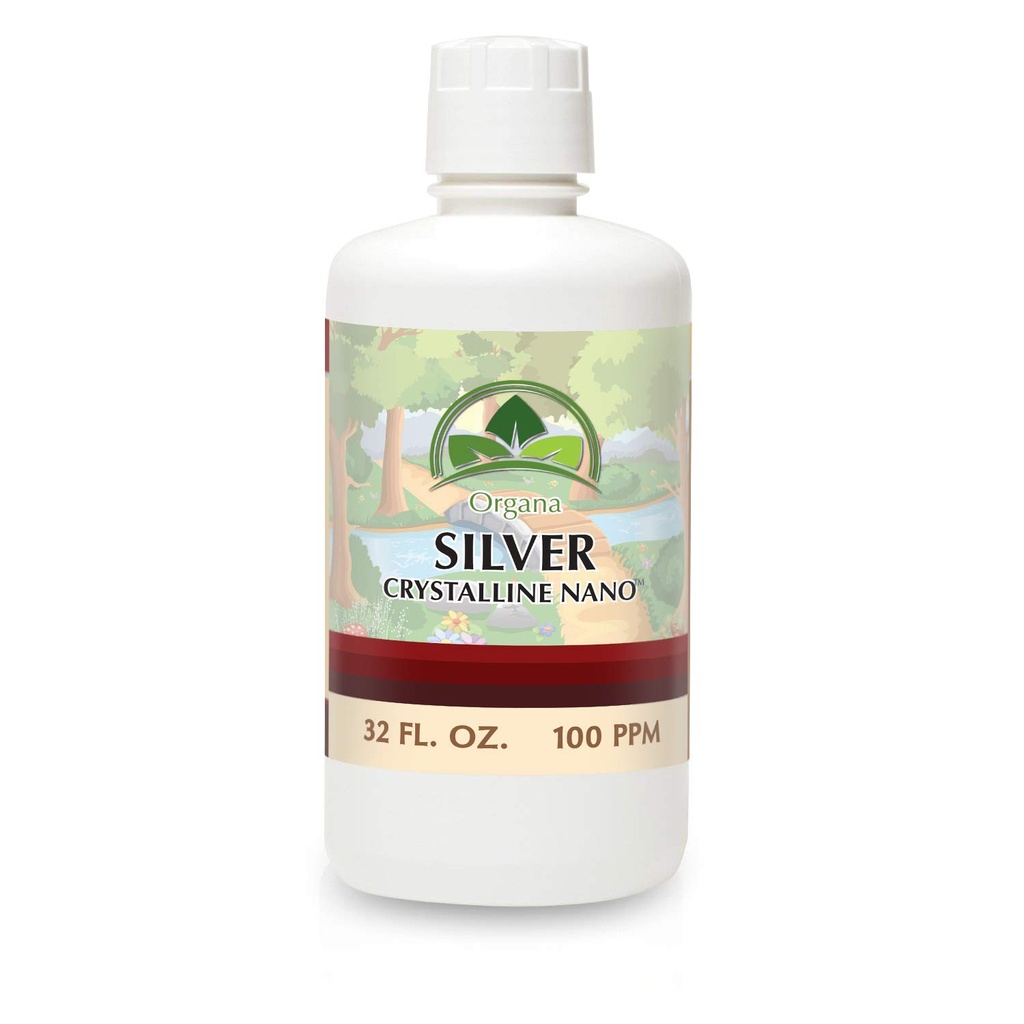 Organa Crystalline Nano Colloidal Silver - 100 PPM - 32 oz flaske
