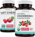 Bundle av organisk Cranberry piller & tart Cherry - ren og klar Bundle - Urin Tract & Uric Acid støtte - organiske Cranberry piller - 50:1 Konsentrat & organisk Tart Cherry kapsler - 4:1 Extract