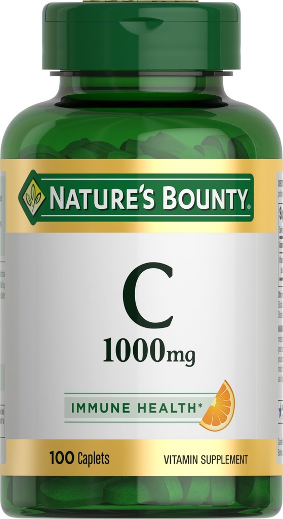 Naturens Bounty Vitamin C 1000mg, Immun støtte Supplement, Kraftig Antioksidant, 1 pakke, 100 kapell