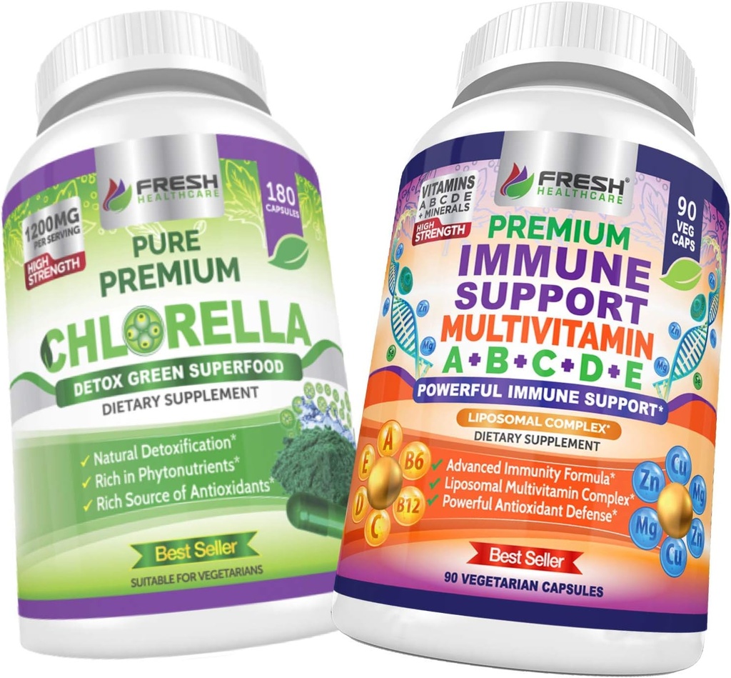 FRESH HealthyCARE Klorella og immunstøtte Multivitamin - Bundle