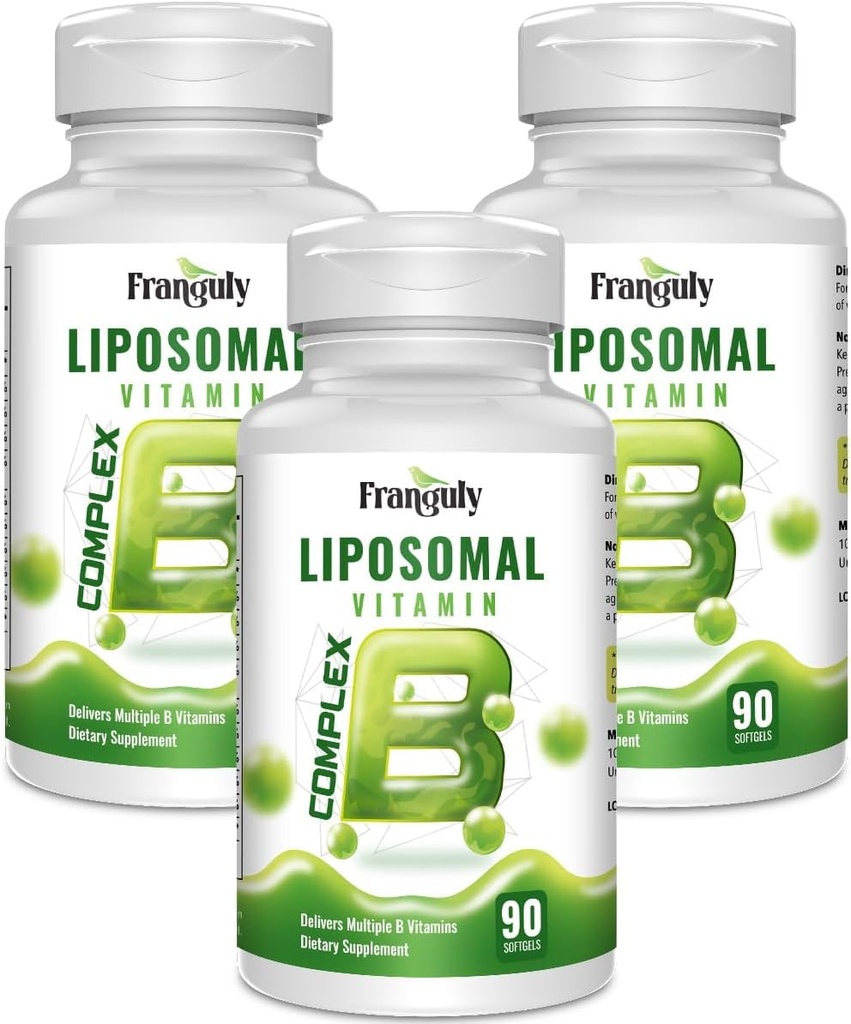 Active B Complex Liposomal B vitaminer med Plus Choline Inositol høy potens B kompleks B1, B2, B3, B5, B6, Biotin, Folat, B12 Methylcobalamin- støtter energi og hjerne helse - 270 Softgels