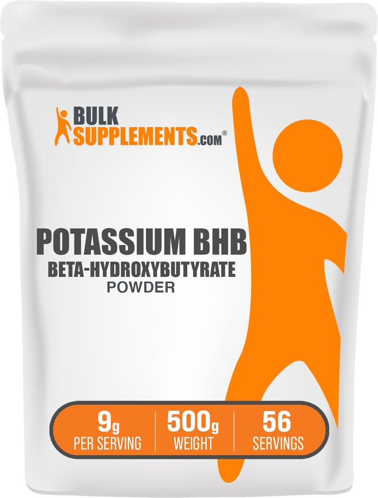 BulkSupplements.com Kalium BHB pulver - Beta-hydroksybutyrat pulver, BHB Supplement - Unflavored & Glutenfri, 9g per servering, 500g (1,1 lbs) (Pack of 1)