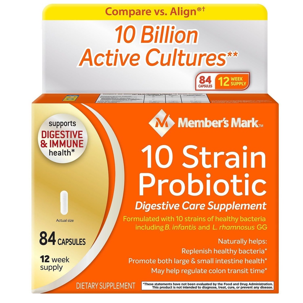 Member's Mark 5X Probiotic Digestive Care Supplement - 2/42ct. Flasker