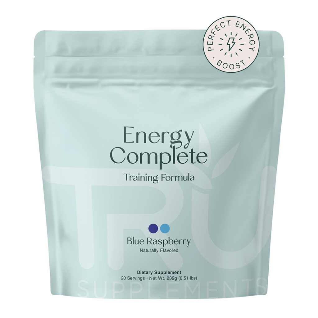 TRU Supplements Kosttilskudd Energi, Pre Trening Trening formel, Vegansk Vennlig, Ingen Jitters, Forbedre trening ytelse, naturlig ekstrahert Flavors, 20 Services (Blue Raspberry)