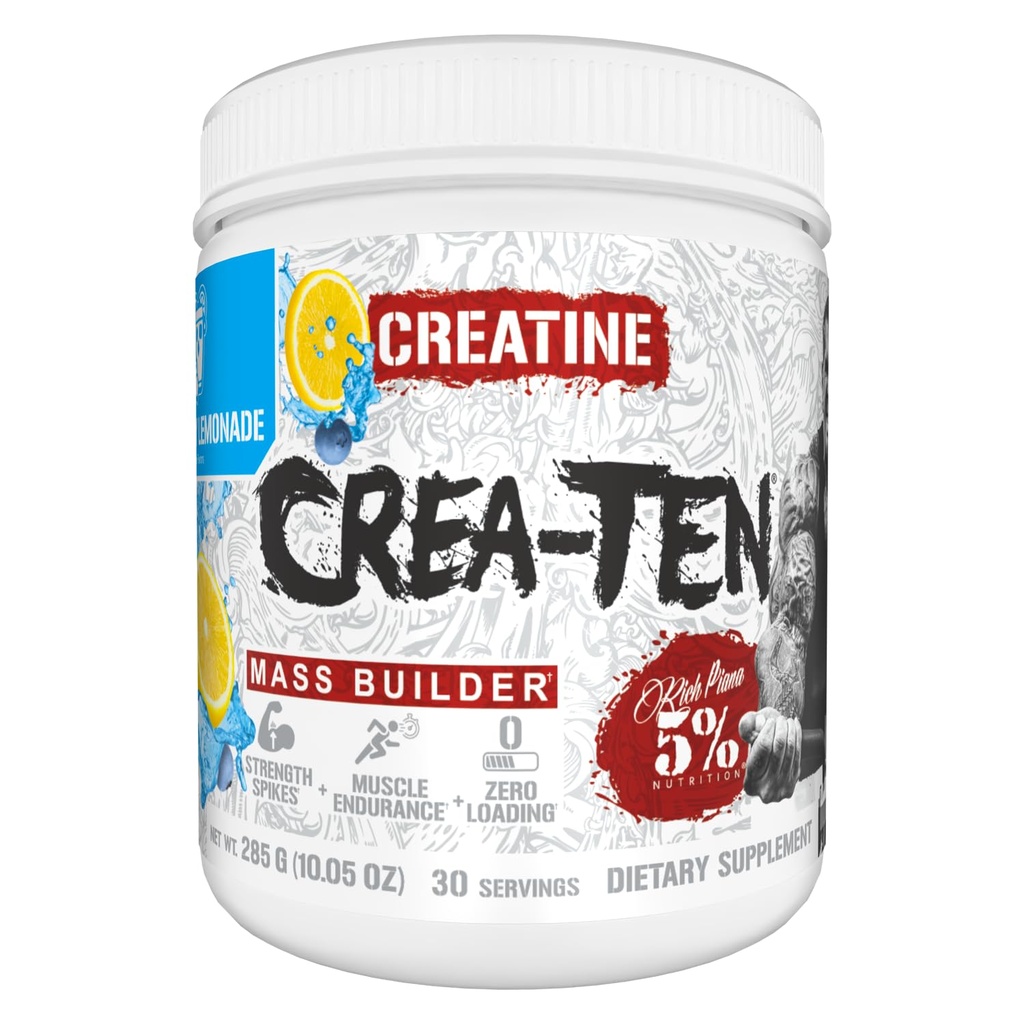 5% Ernæring kreatinkompleks + akseleratorer | Flavored Kreatin pulver for muskel gevinst | Maks effekt, styrke, utholdenhet, & gjenoppretting (Blueberry Lemonade)
