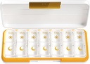 Zoksi Am Pm Pill Organizer 7 dager, ukentlig pille boks 2 ganger om dagen, medisin piller organizer med separat sammenlikning, reisepille dispenser bærbar for vitaminer, fiskeoljer, medisiner (hvite)