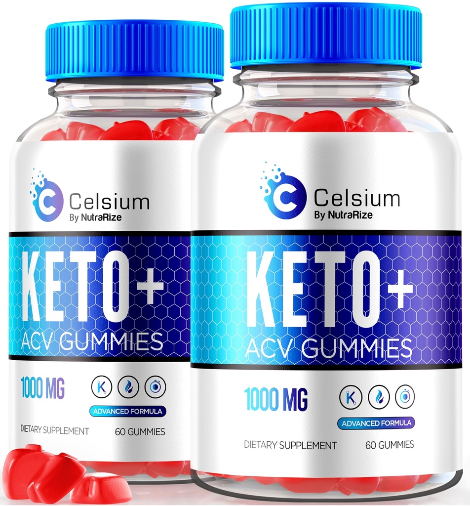NutraRize (pakke med 2 celsium keto+ACV Gummies, Avansert formel 1000MG Apple Cider Vinegar, All-Natural Keto Offisiell, Celsium Dietary Supplement, Anmeldelser (120 Gummies)