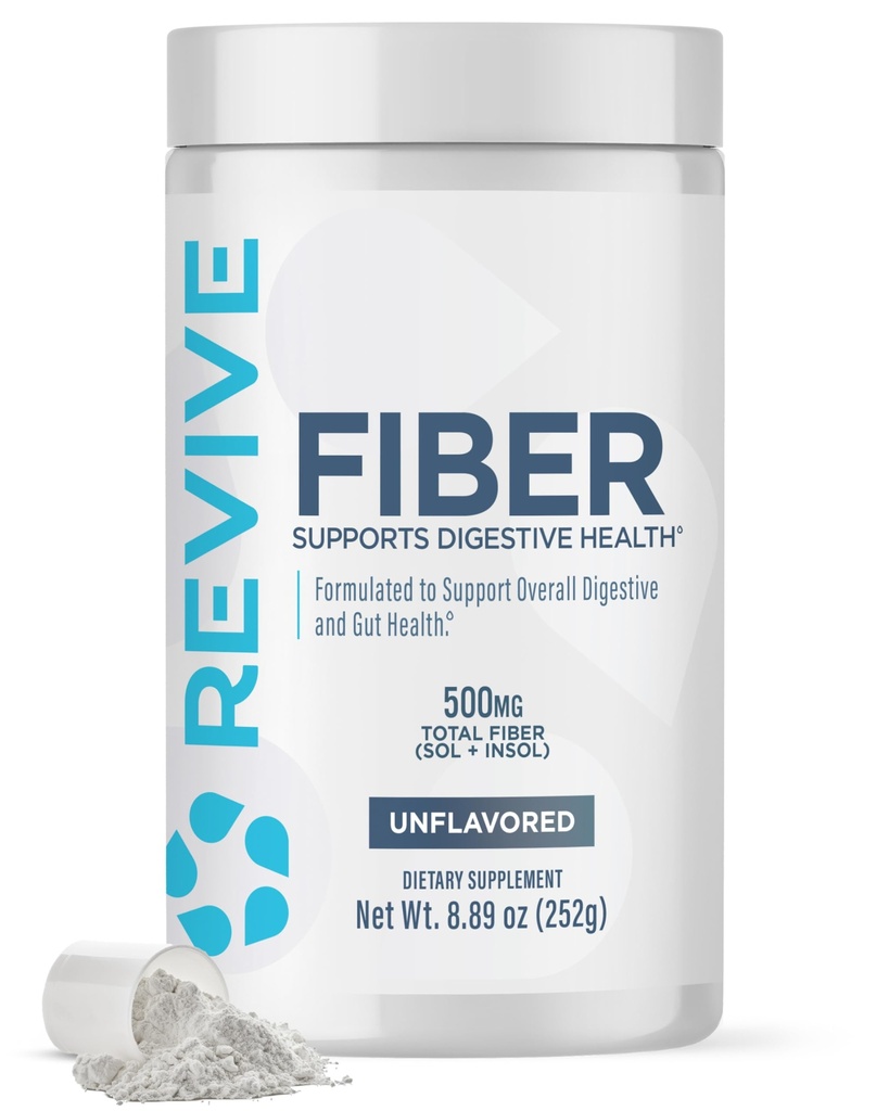 Revive MD Fiber Supplement for Digestive & Gut Helse - 5 g Dietary Fiber støtter et sunt Digestive System med Psyllium Husk & Mer - 30 Services, Uslavored