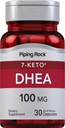 Piping Rock DHEA Supplement for kvinner og menn | 100 mg | 30 kapsler | 7-Keto | Dehydroepiandrosteron | Ikke-GMO, Glutenfri