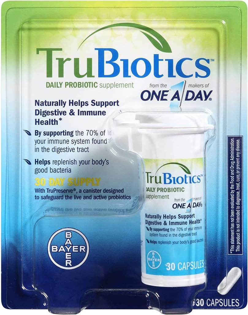 TruBiotics Daily Probiotic, 90 kapsler - Glutenfri, soya gratis digestiv + immun helse støtte til menn og kvinner