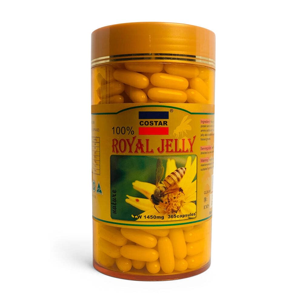Royal Jelly Supplement 1450mg – 365 kapsler – rik på næringsstoffer for vitalitet og velvære – laget i Australia