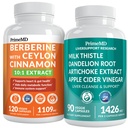 PrimeMD 21-i-1 Berberine Supplement med Ceylon Cinnamon, Chromium, Bitter Melon og Grønn Te Ekstrakt (120 ct) og