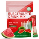 Elektrolytter pulver pakker - sukkerfri, naturlig flavorert, 10 elektrolyte og vitaminer elektrolyte drikk blanding - vannmelon flavors, keto vennlige, vegansk, ikke-GMO, 18 pakker