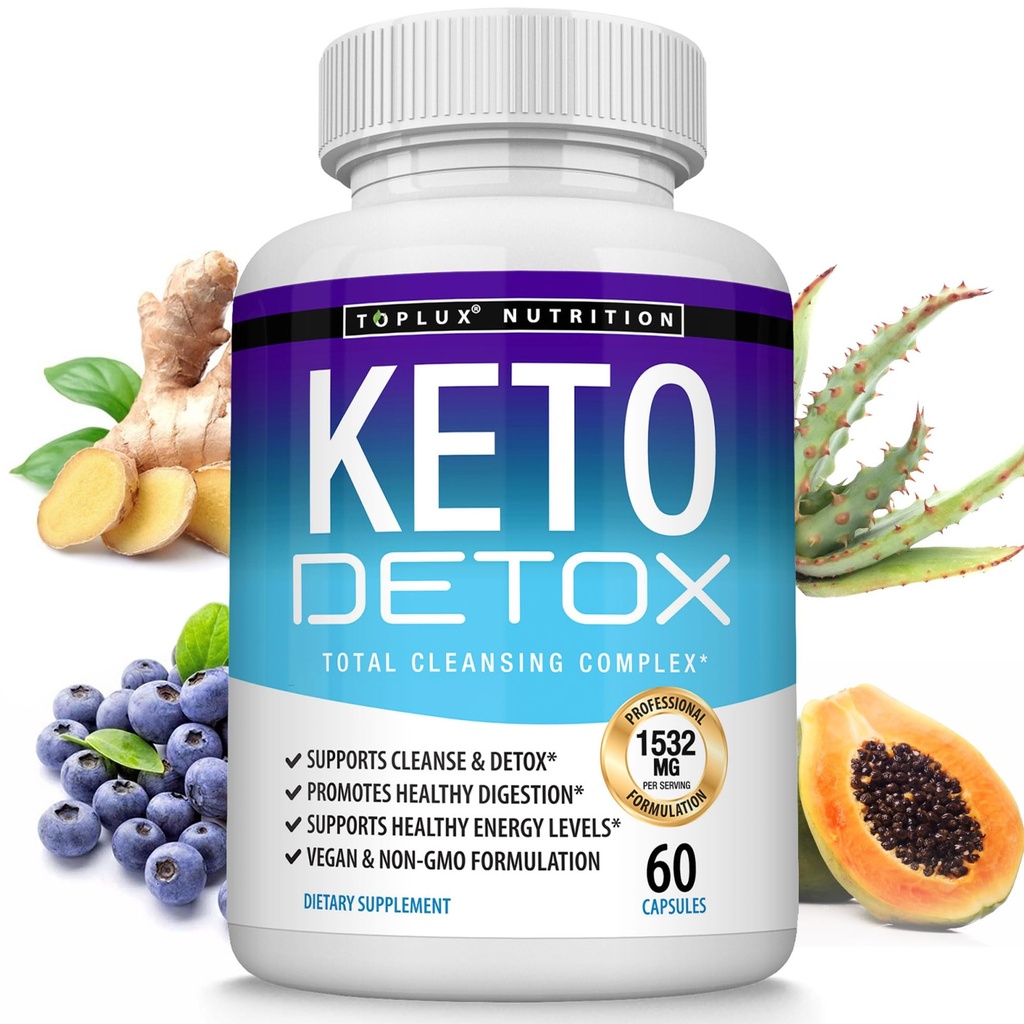 Toplux Keto Detox piller Avansert rensing ekstrakt - 1532 Mg naturlig Acai Colon Cleanser formel, Flush toksiner og overflødig avfall, for menn kvinner, 60 kapsler, tillegg