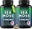 Sea Moss Capsules - Irsk hav Moss Avansert med Burdock Root, Bladerwrack & Muira Puama for immunisme, Gut, & energi - Superfood Sea Moss Supplements w/Raw Sea Moss Powder (2 Pack)