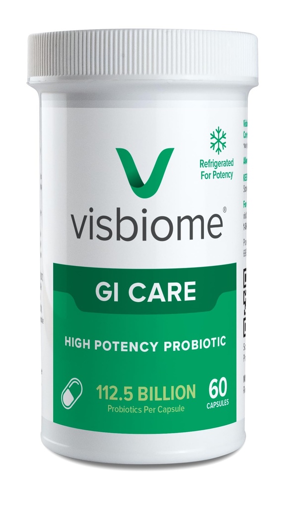 Visbiome® GI Care - High Potency Probiotic - 112,5 milliarder CFU Live Probiotics, Original De Simone Formulation, laget i USA, 60 kapsler.