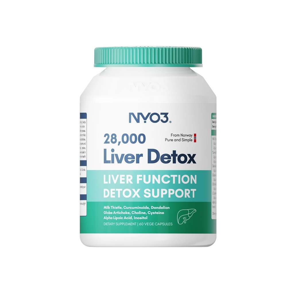 NYO3 Melke Thistle 200mg Liver Detox Supplement med Dandelion Root & Artichoke Extract ® 60 kapsler ® Silymarin Antioksidant støtte,Liver Cleanse & Herbal helse Supplement