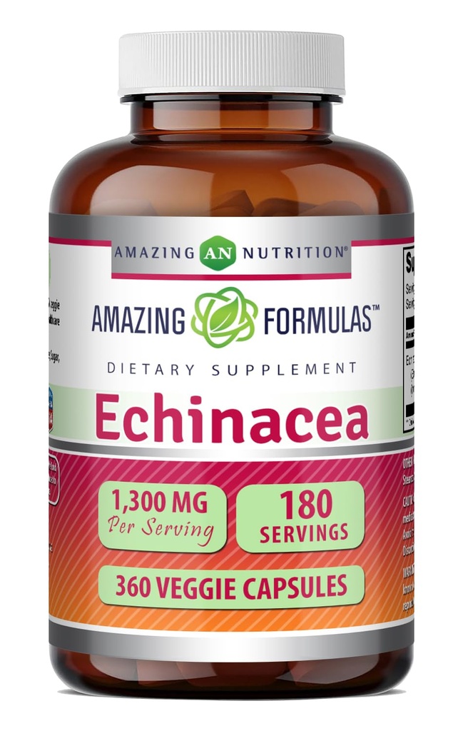 Amazing Formler Echinacea | 1300 Mg Per Serving | 360 Veggie Kapsler | Ikke-GMO | Glutenfri |