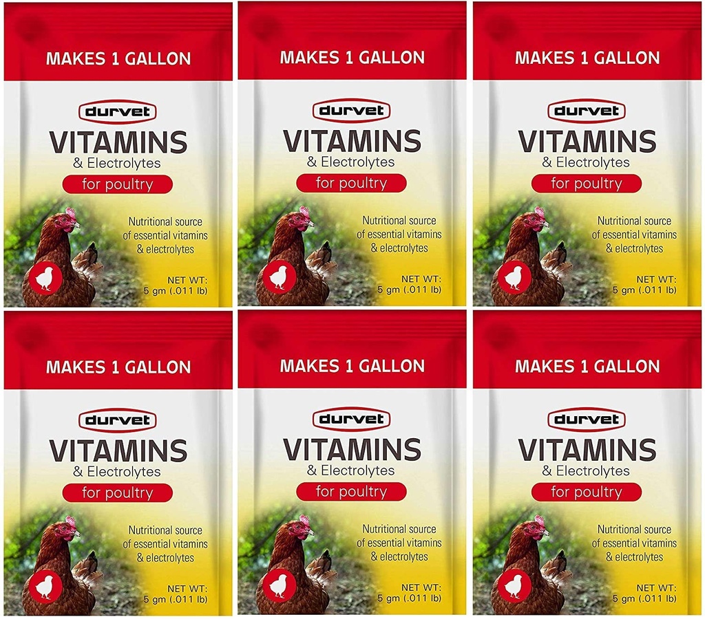 Durvet 6 pakke vitaminer og elektrolytter for fertil, 5 gram, gjør 6 galloner