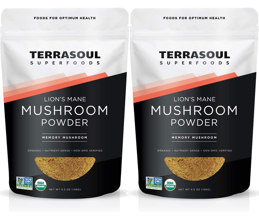 Terrasoul Superfoods Organic Lion's Mane Mushroom pulver (4:1 ekstrakt), 11 Ounces