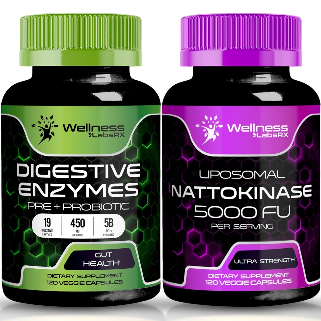 WELLNESS LABSRX Digestive Enzymer Kapsler ® Nattokinase Kapsler