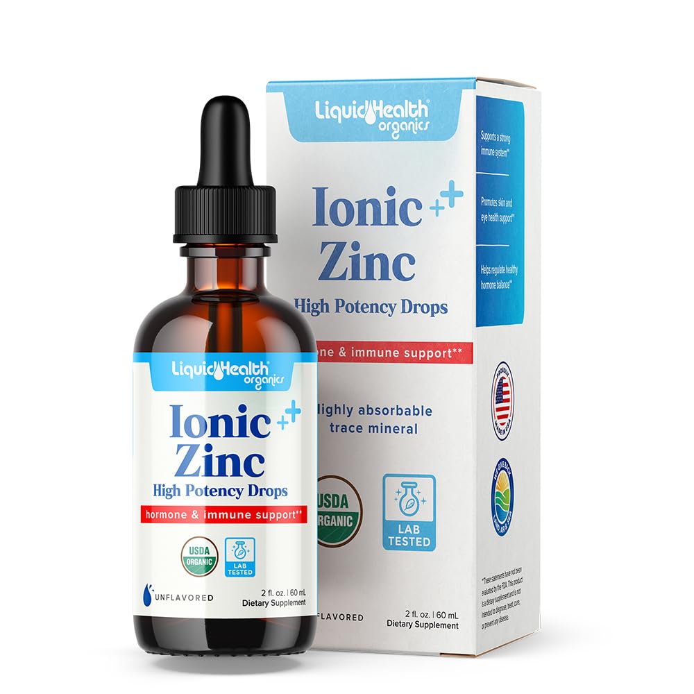 LIQUIDHEALTH USDA Organic Ionic Sink høy styrke drops - Trace Mineral Liquid Vitamin Supplement for voksne og barn - Immun & Digestiv støtte, hud og sår helse - USA laget, vegansk, ikke-GMO (2 oz)