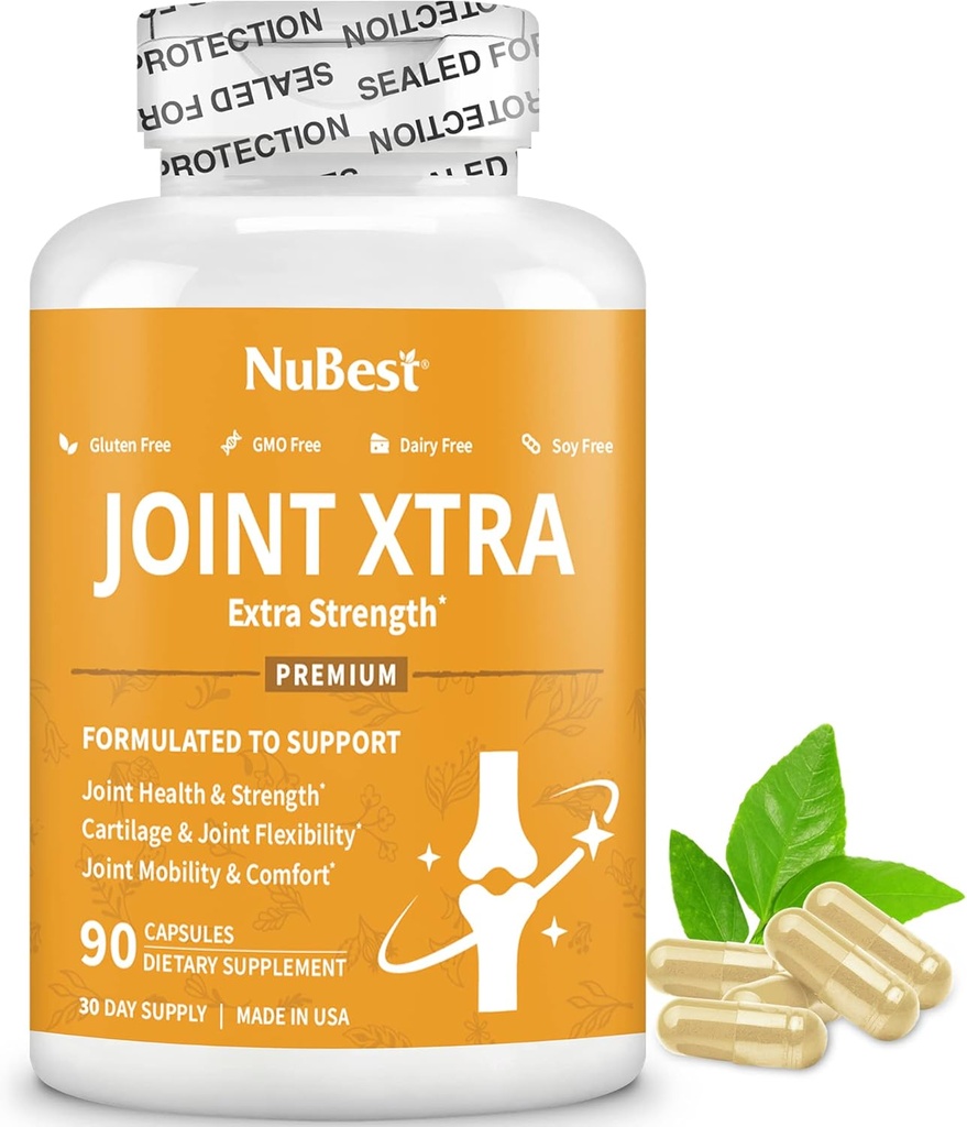 NuBest Joint Xtra - Joint Support Supplement | Joint Health Formula med trippel felles styrke - Glucosamine, Chondroitin, Turmeric, MSM 1 måneds forsyning