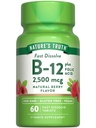 Naturens sannhet B12 Vitamin | 60 Fast Oppløselige tabletter | 2500 mikrog | med folsyre | Vegansk, ikke-GMO & Glutenfri