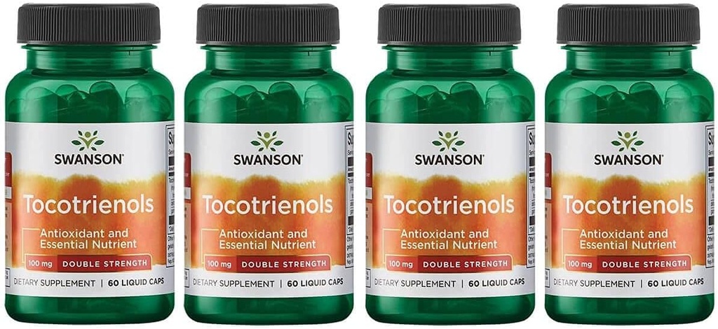 Swanson dobbelt styrke tokotrienoler - Antioksidant - (60 flytende kapsler, 100 mg hver) 4 pakke