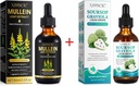 Mullein Drops for Lungs Cleans og Soursop Bitters Væske,Mullein Leaf Ekstrakt Tinktur med Klorofyll,Soursop Multivitamin Drops,Naturlig Herbal Supplement for menn og kvinner