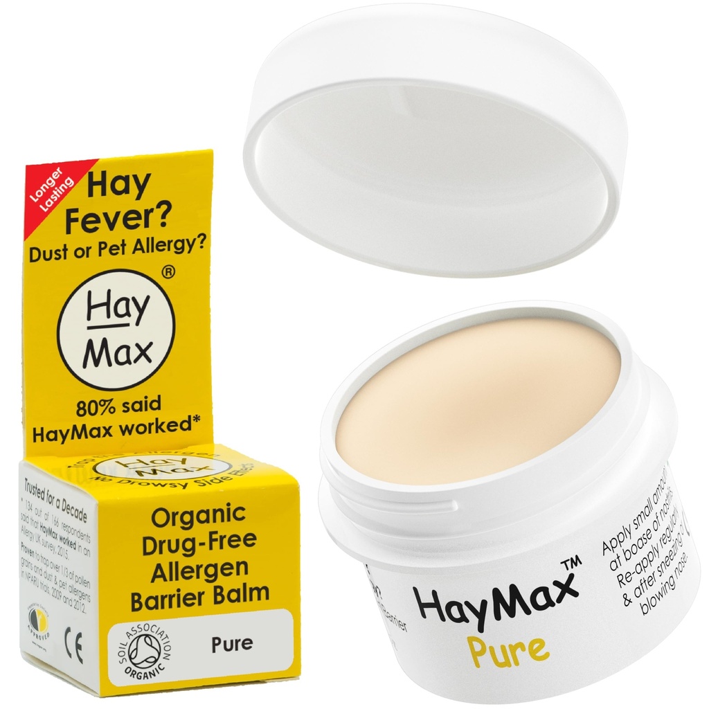 HayMax Allergen Barrier Balm - ren 0,17 fl oz - organiske, naturlige og ikke-Drowsy Hay Fever & Allergy Relief Balm - blokker Pollen & andre Allergen Partikler - Flott for voksne, barn & gravide kvinner
