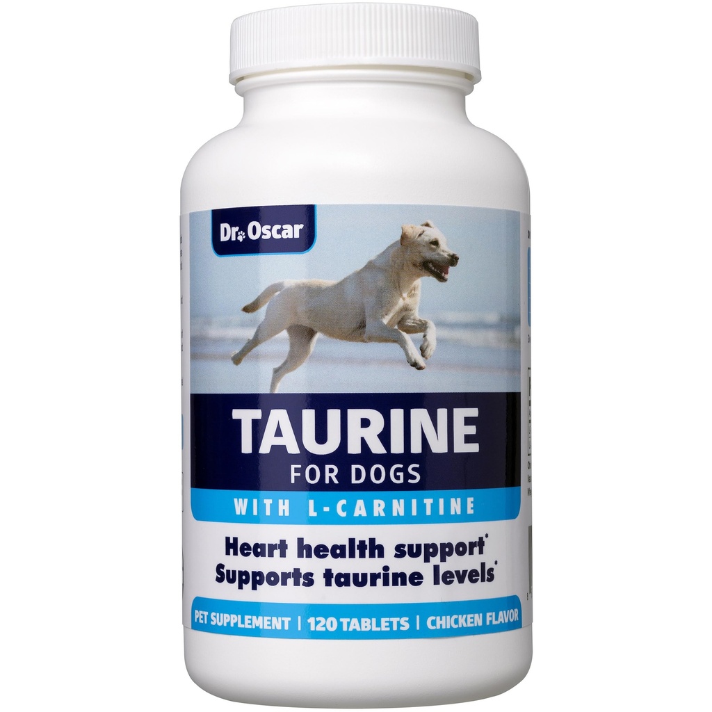 Taurin Supplement for hunder møter RDA på 500 mg per 25lbs vekt i motsetning til de fleste alternativer, 120ct, bidrar til å opprettholde hund hjerte helse, normal funksjon av hjertemuskelen og normal blodflyt