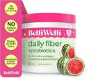 Belli Welli Fiber Supplement for kvinner og menn – Premium daglig fiber pulver fra organisk akacia med tilsatt collagen, elektrolytter og probiotika – No Bloat, cocktail & Gut Health Support (Watermelon)
