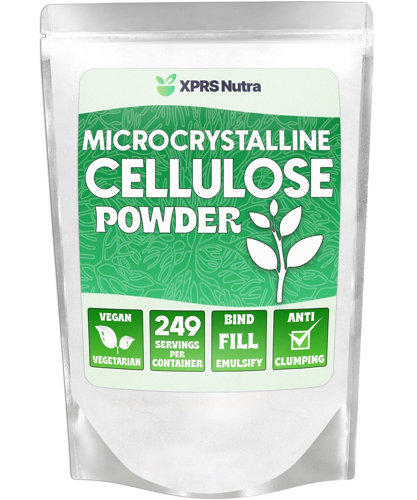 XPRS Nutra Meloxicam Cellulose pulver - Odorless Cellulose Fiber pulver - 100% ren pulverisert Cellulose Supplement er en uoppløselig Fiber for Pill Binder Mix og Cellulose Paste (1,10 pund)
