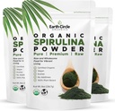Jordsirkelen Organics Spirulina pulver, Kosher, rå og ikke-irradisert | ren vegansk protein | Premium energi Supermat, høy aminosyrer og antioksidanter - (8oz - 3 Pack)
