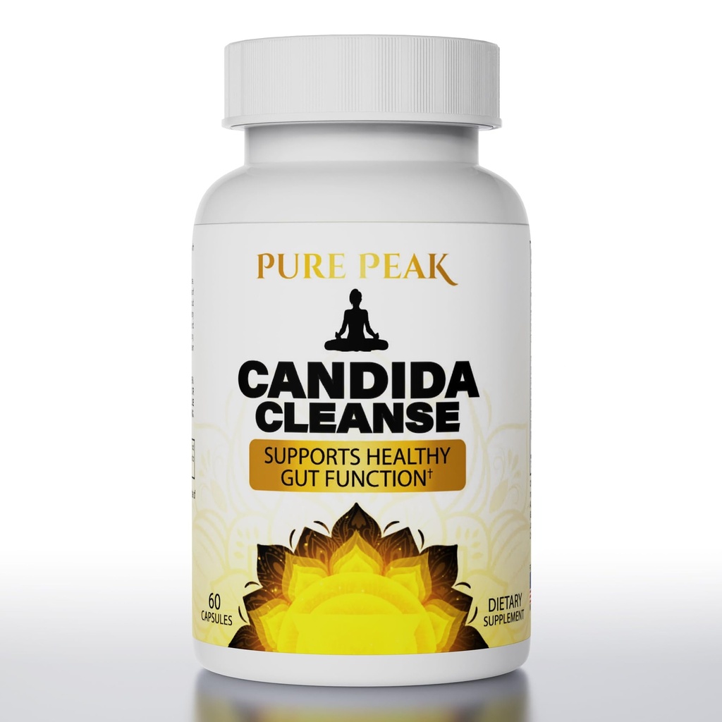 Candida Cleanse - Gut & Colon støtte (60 kapsler) - for menn og kvinner - Naturlige urter for intestinal Detox - Oregano Leaf, Wormwood, Black Walnut, Caprylic Acid