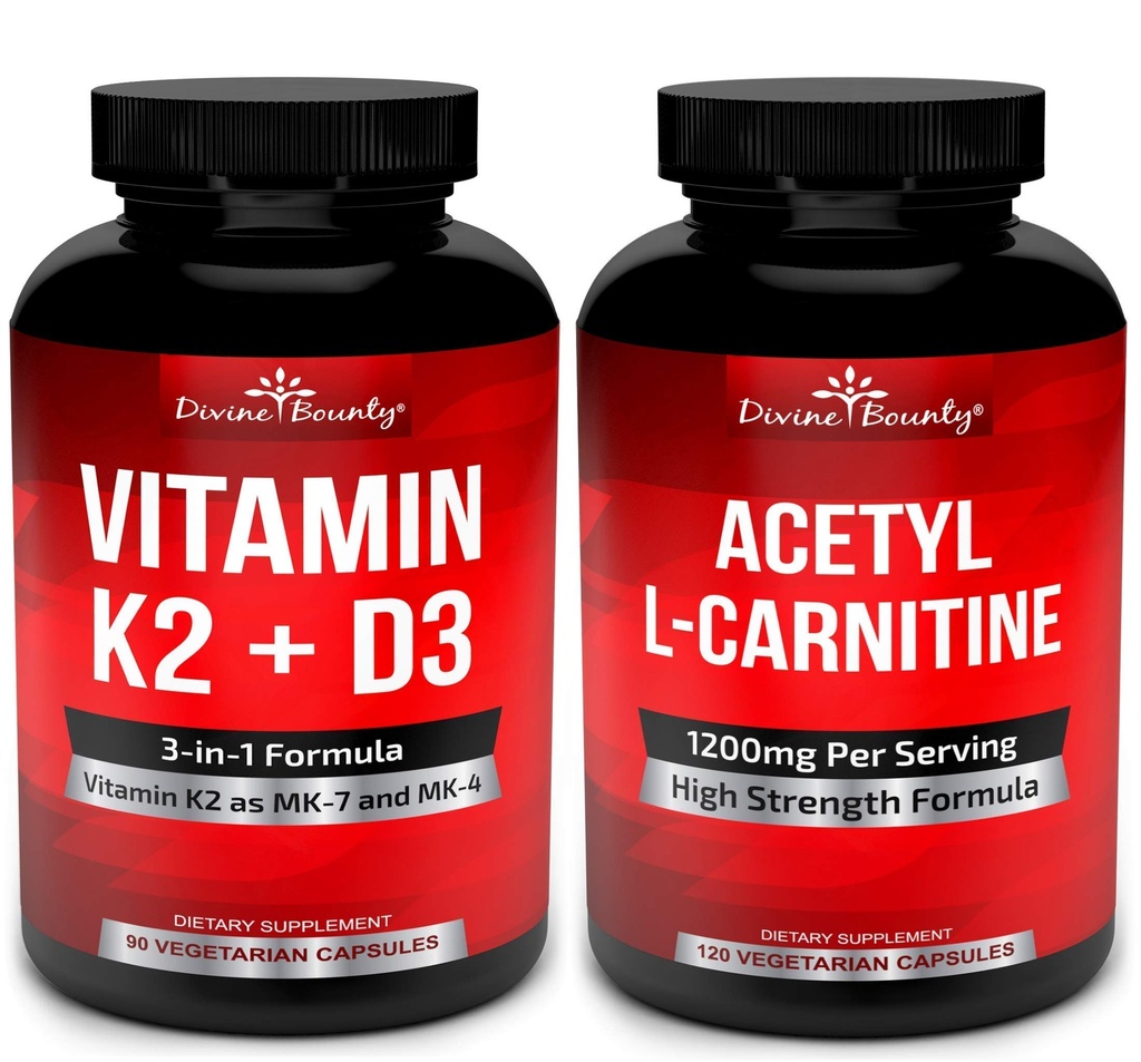 Vitamin K2 med D3 & Acetyl L-karnitin Bundle