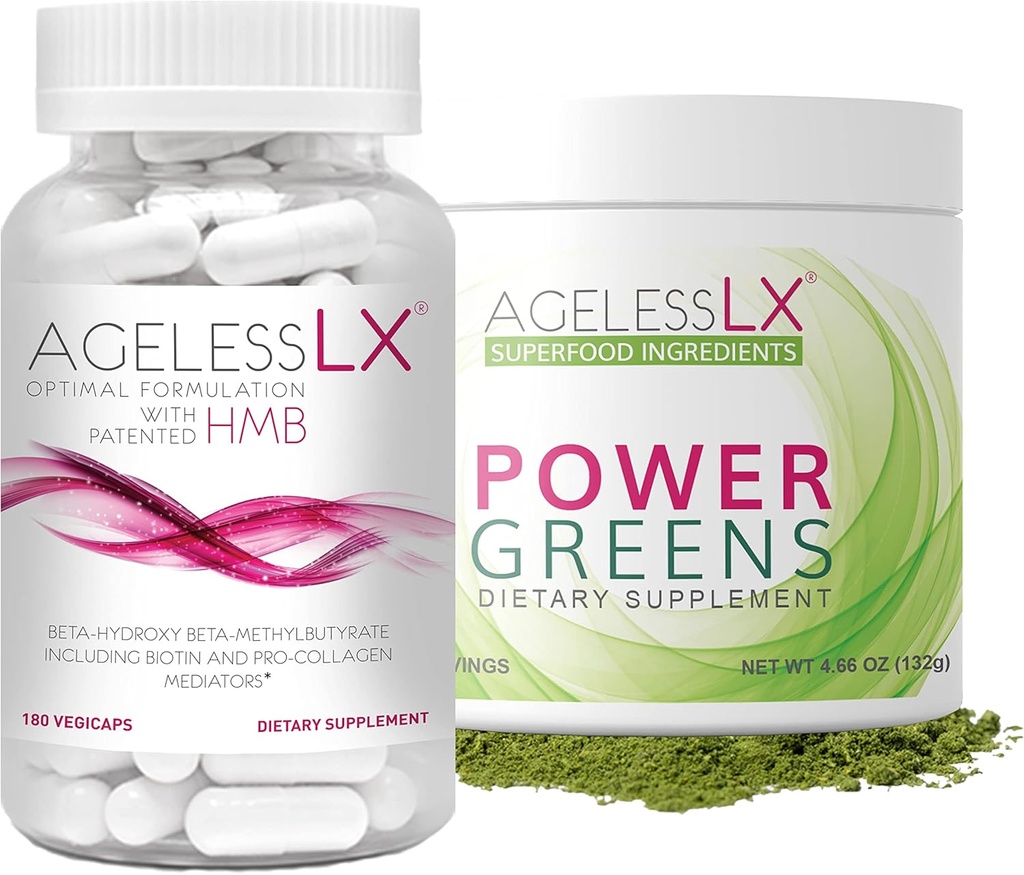 AgelessLX Kapsler med Power Greens Superfood pulver