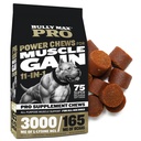 Bully Max 11-i-1 Muskel gevinst Power Chews - høy protein hund Supplement med aminosyrer - Sunn behandlinger for valp & voksen hunder - Premium Muskelbuilder for alle avler - 75 Tastig myk hund Chews