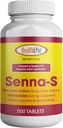Helse LFE Senna-S Tabletter, Senna Plus(Laksativ/Stool Softener) Gentle Overnatting Relief av anledninger galaktose Generic for Senokot-S (Små (pakke med 1), 500)