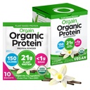 Orgain Organic Vegansk Protein pulver, Vanilla Bean - 21g Planteprotein, 5g Prebiotiske Fiber, Lavkarbohydrat, Ingen Laktose ingredienser, Ingen tilsatt sukker, ikke-GMO, For rister og smoothies, 10 reisepakker