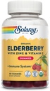 SOLARAY Organic Elderberry Gummies w/Zinc & Vitamin C | Sunn Immune System Support | Glutenfri | 30 Serv, 60 Ct