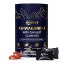 Ashwagandha Gummies med Shilajit 300mg for kvinner og menn, Zero sukker ashwagandha Supplements med Maca rot pulver | Organic ashwagandha Extra styrke for økt energi 60 gummier